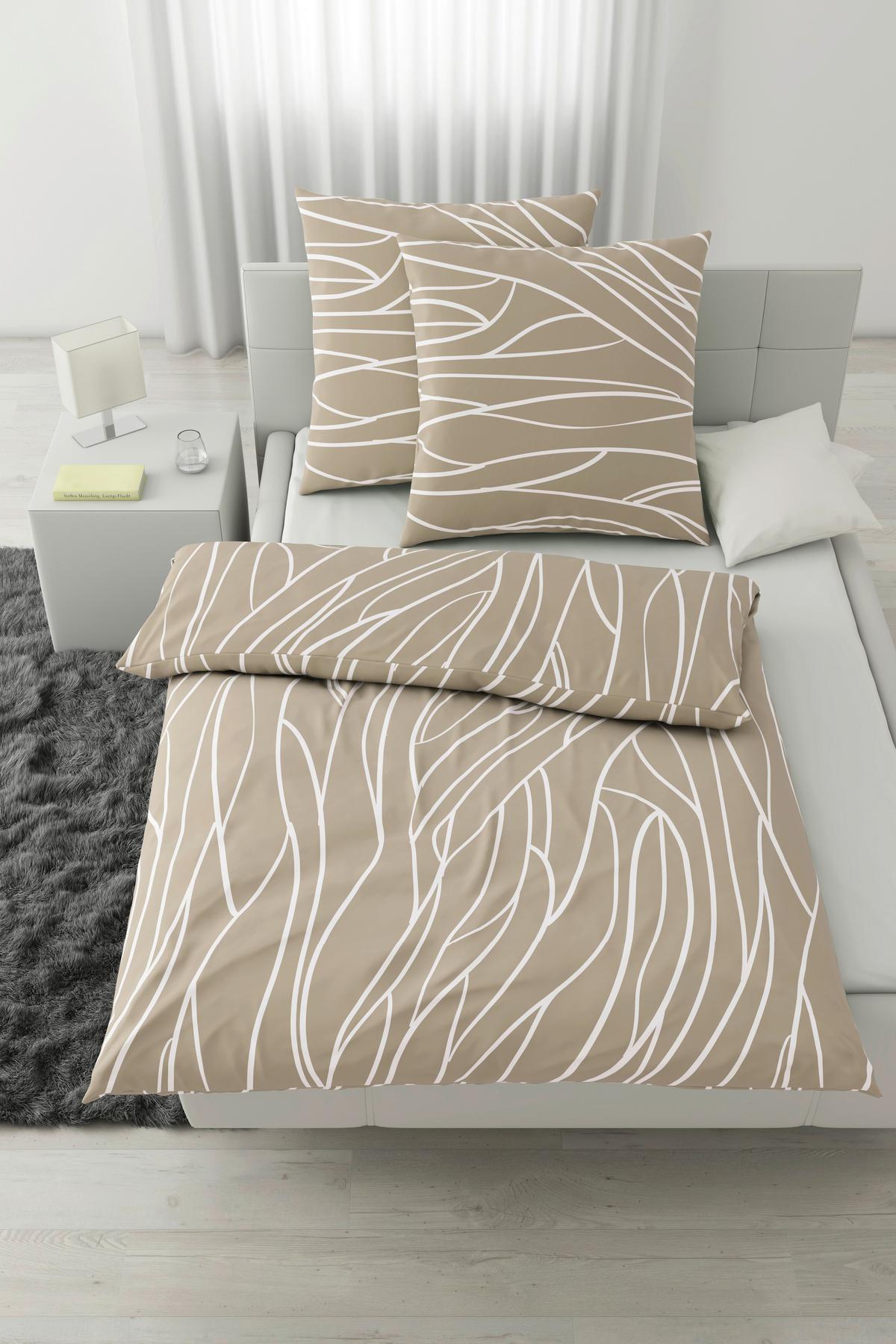 Bettwäsche Juliane XXL Hellbraun ca. 200x200cm - Hellbraun, KONVENTIONELL, Textil (200/200cm) - Mömax