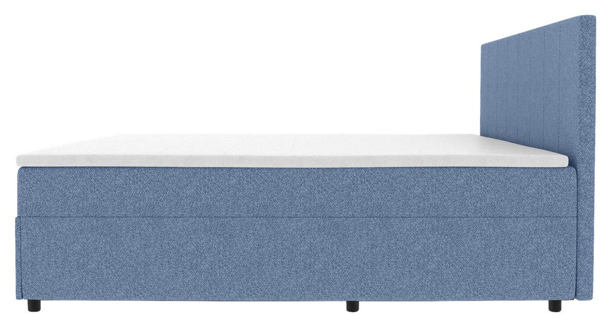Boxbett Odin Blau ca. 180x200cm - Blau/Schwarz, KONVENTIONELL, Kunststoff/Textil (180/200cm) - Based