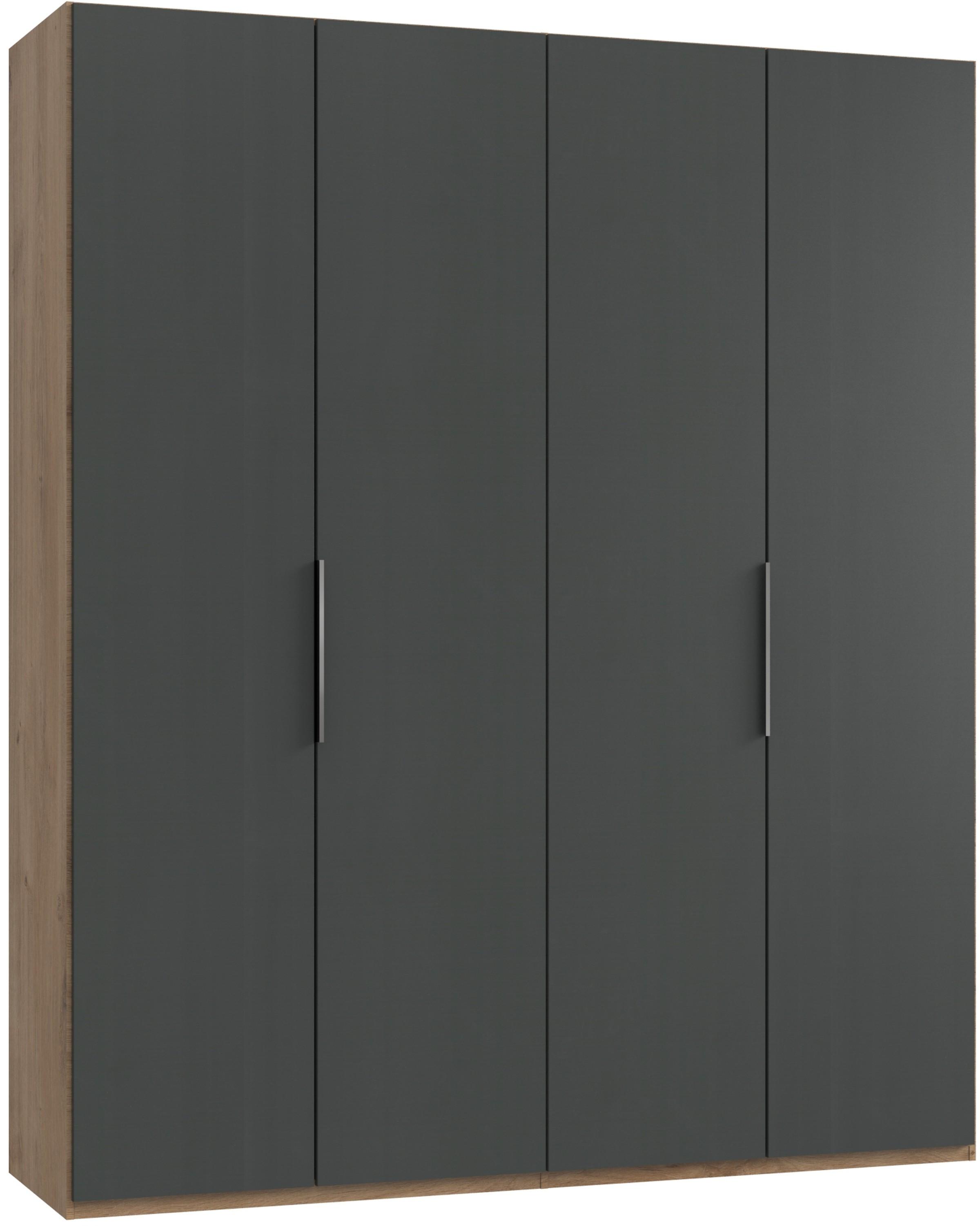Drehtürenschrank Level 36A ca. 200x236x58cm Graphitfarben - Chromfarben/Eichefarben, MODERN, Holzwerkstoff (200/236/58cm) - MID.YOU