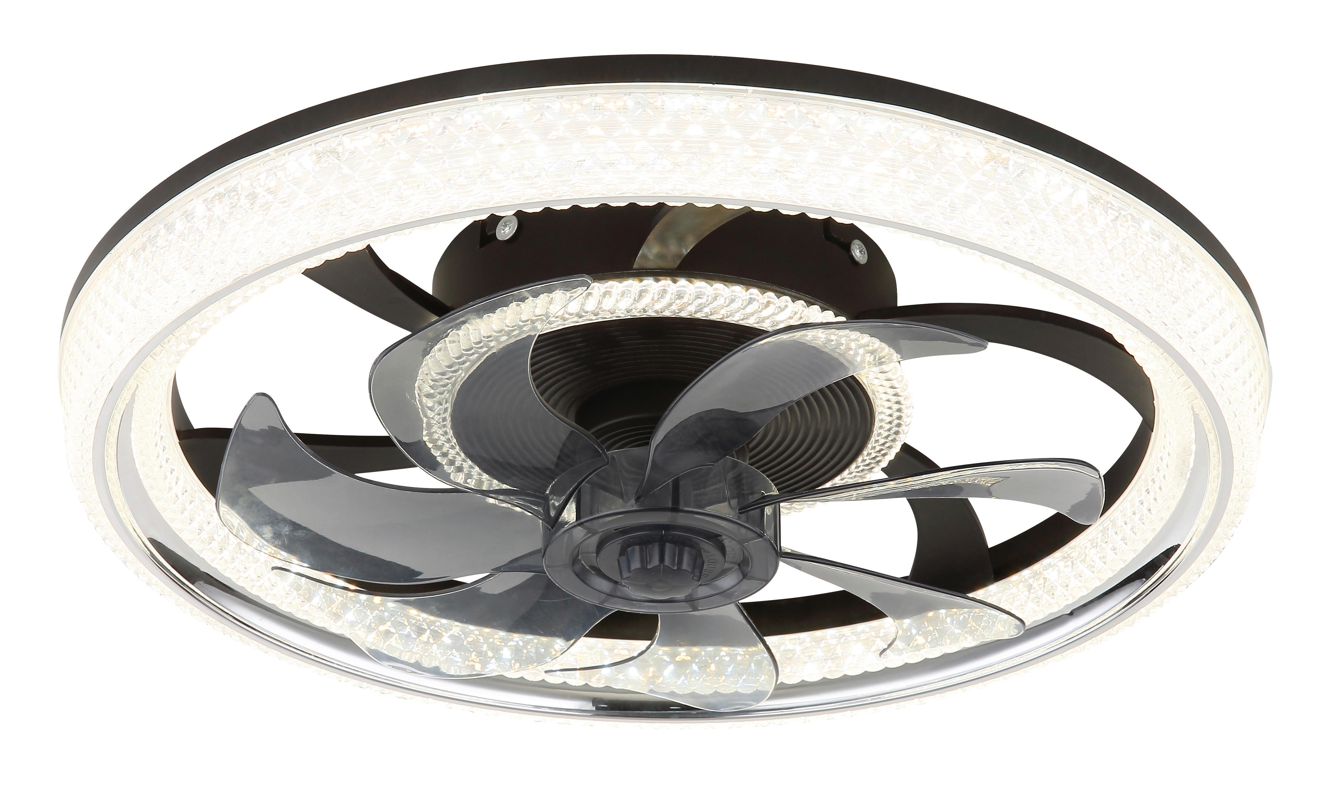 Mennyezeti Ventilátor 03644 Cirilla - króm/fekete, Basics, műanyag (48/13cm) - Globo