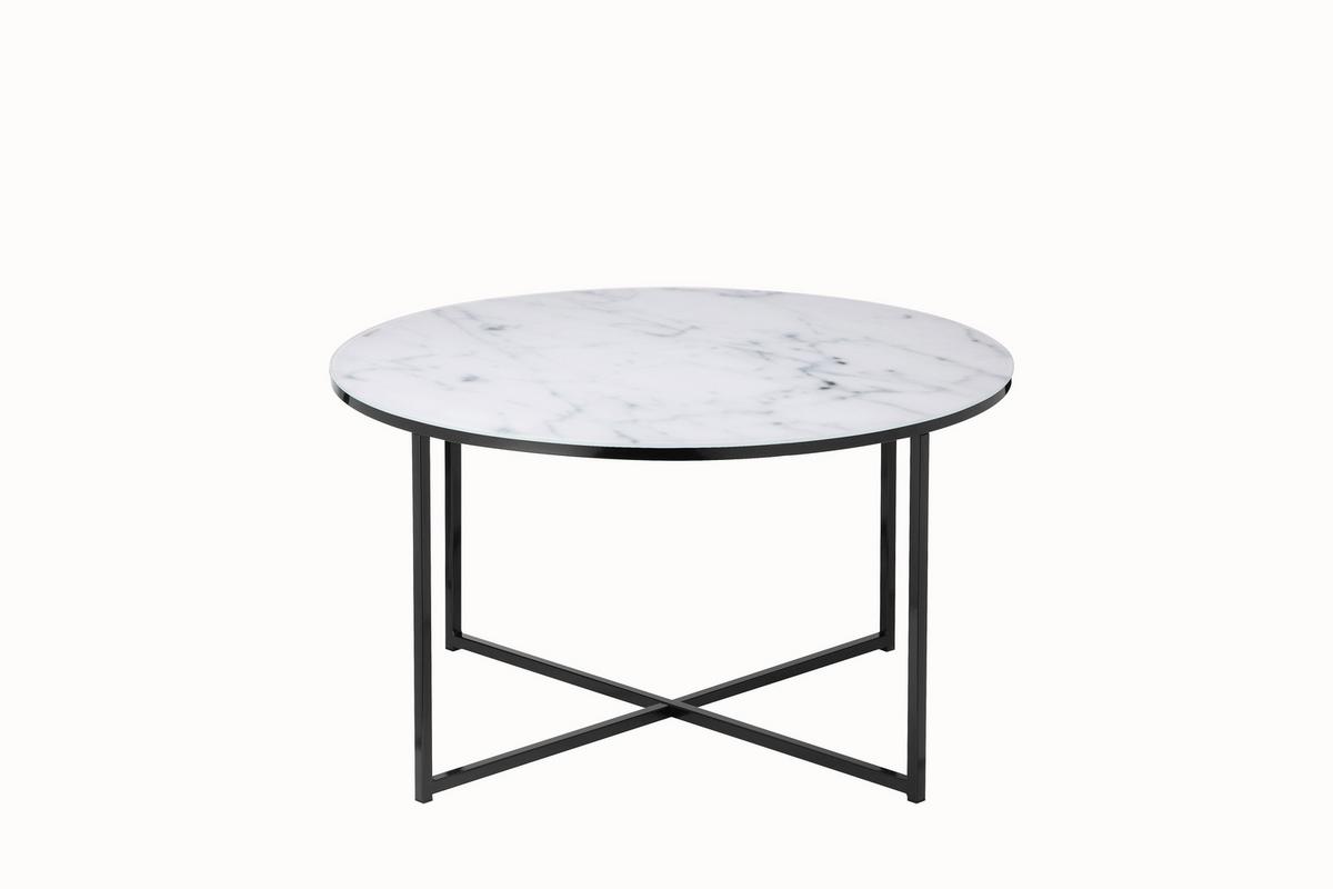 Klubska Miza Marble, Bela, Črna - črna/bela, Design, kovina/steklo (80/45cm) - Livetastic