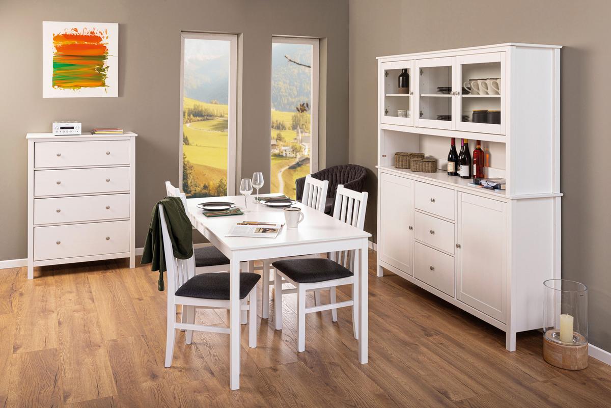 Esstisch Chilly Home ca. 145x76x80 cm Weiß - Weiß, KONVENTIONELL, Holz (145/80/76cm) - MID.YOU