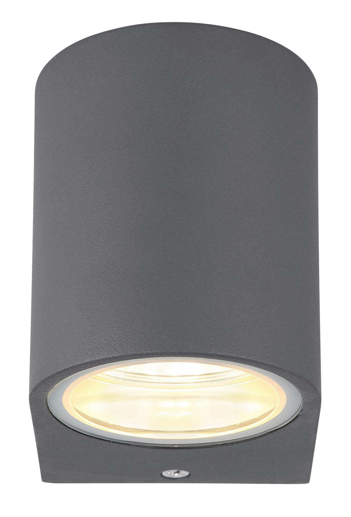 Außenleuchte Veronika max. 35 Watt - Klar/Anthrazit, Design, Glas/Metall (6,8/9,2/8,1cm) - Globo