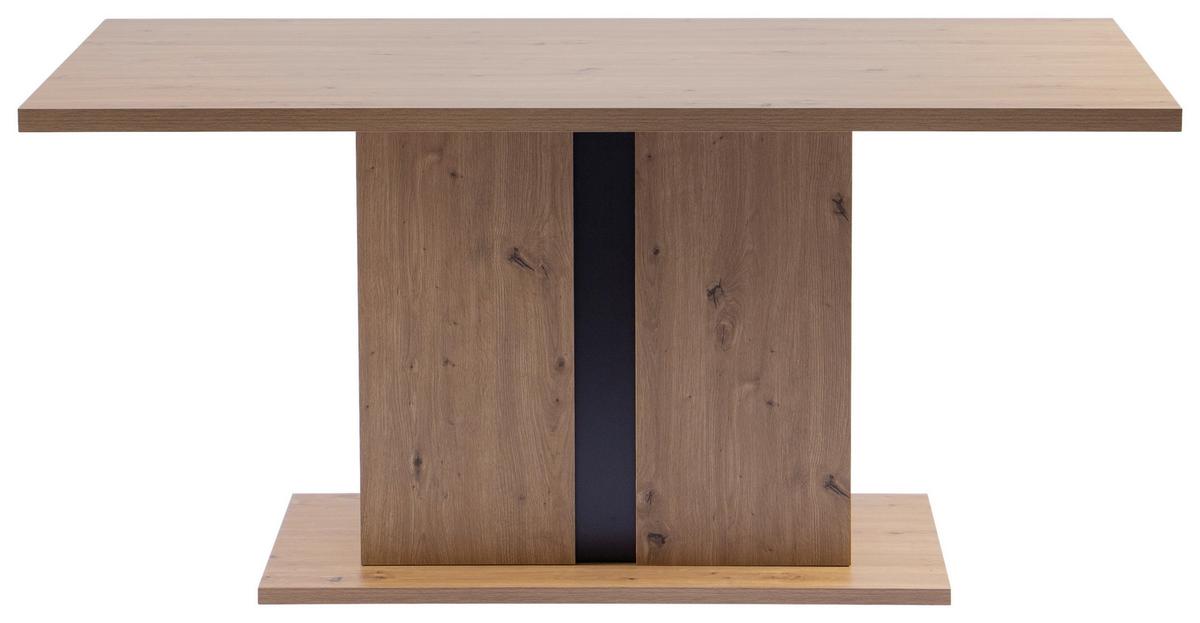 Jedilna Miza Levi, Barva Hrasta, 160x90 - črna/hrast artisan, Moderno, leseni material (160/90/76cm) - Livetastic