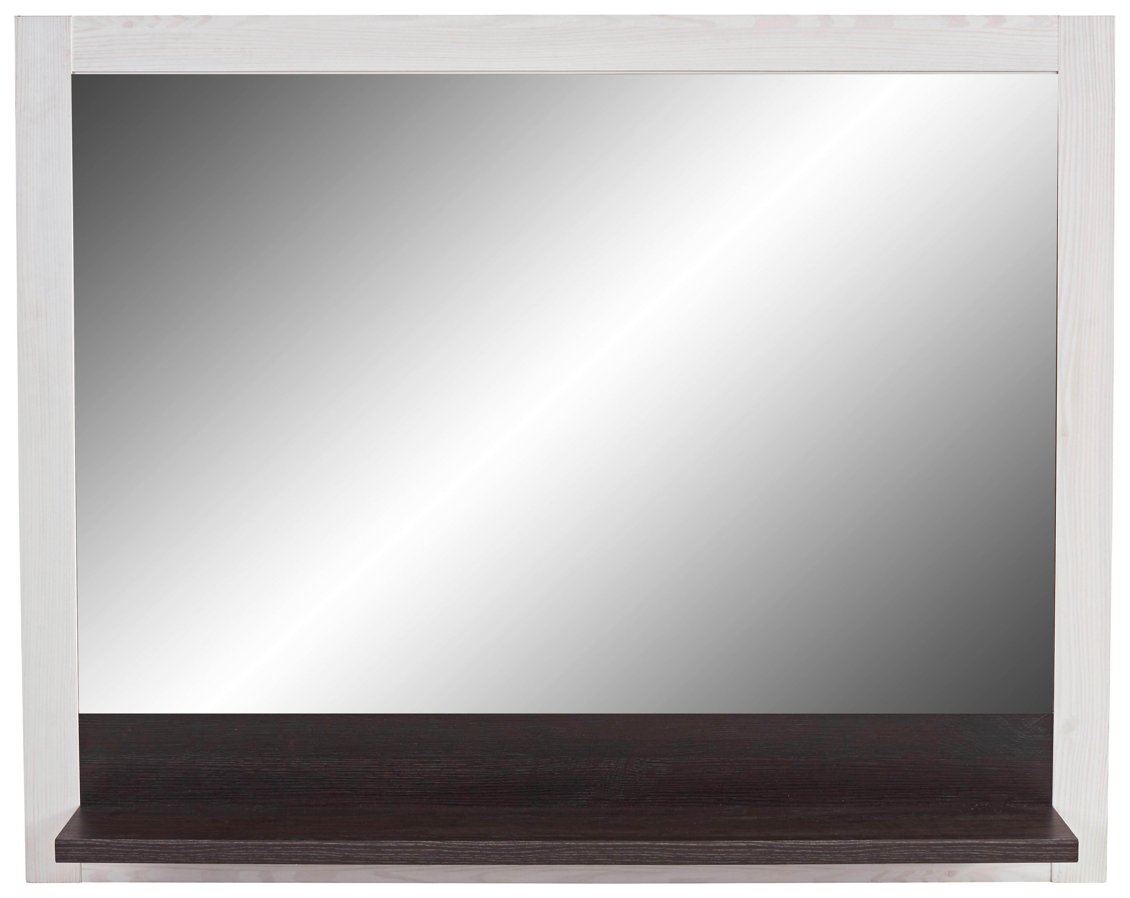 Ogledalo Provence - barve wenge/bela, Moderno, steklo/leseni material (115/93/15cm) - Zandiara