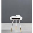 Beistelltisch Regine Ø40cm - Braun/Weiß, MODERN, Holz (40/47cm) - MÖMAX modern living