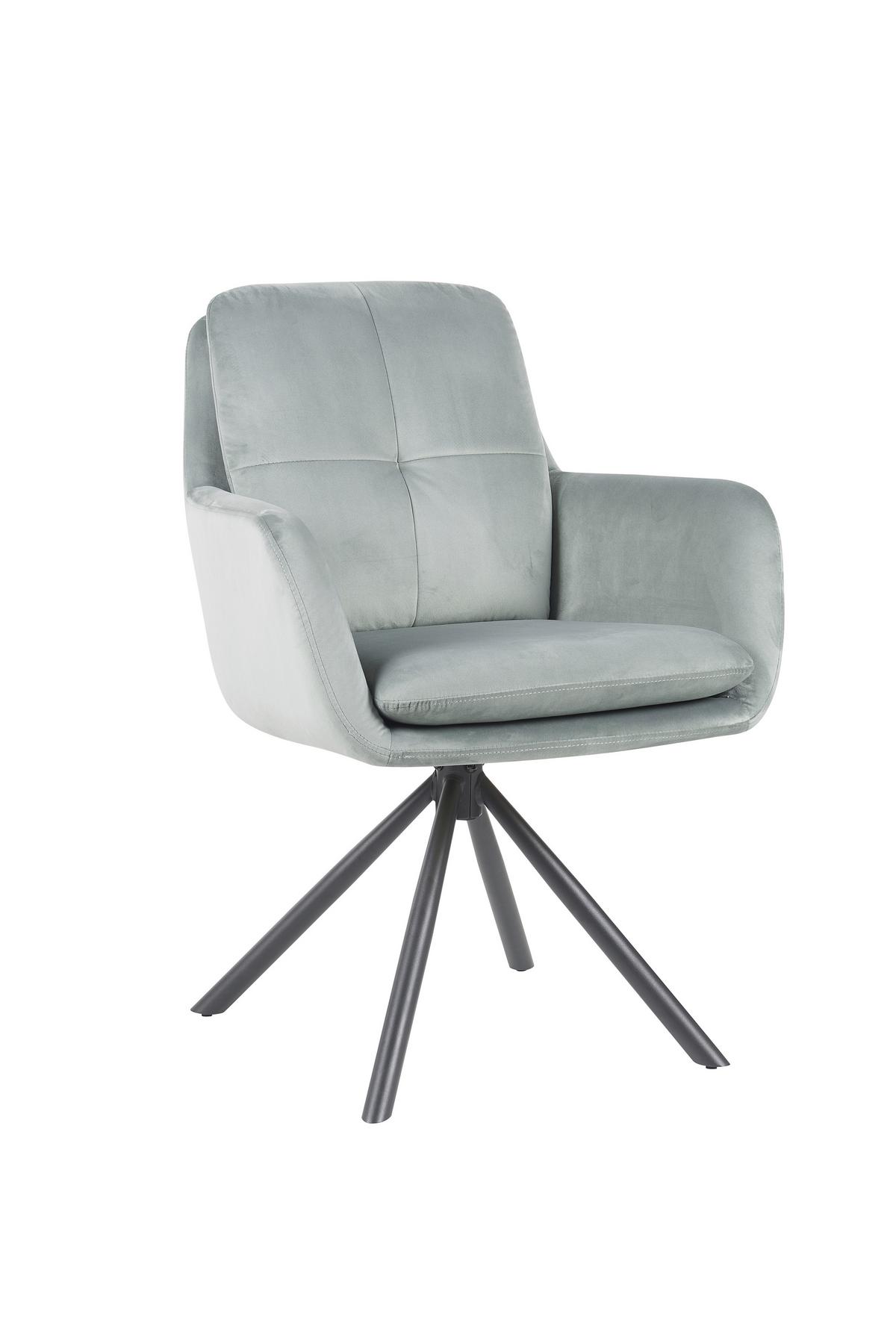 ARMLEHNSTUHL-SET PARMA S 2ER-SET - Schwarz/Mintgrün, MODERN, Textil/Metall (63/89/70cm) - MID.YOU