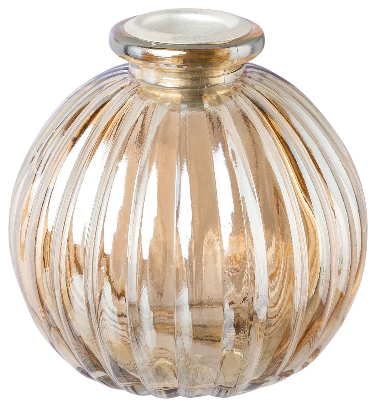 Svečnik Bloom I - zlate barve, Konvencionalno, steklo (8,2/8,4cm) - Modern Living