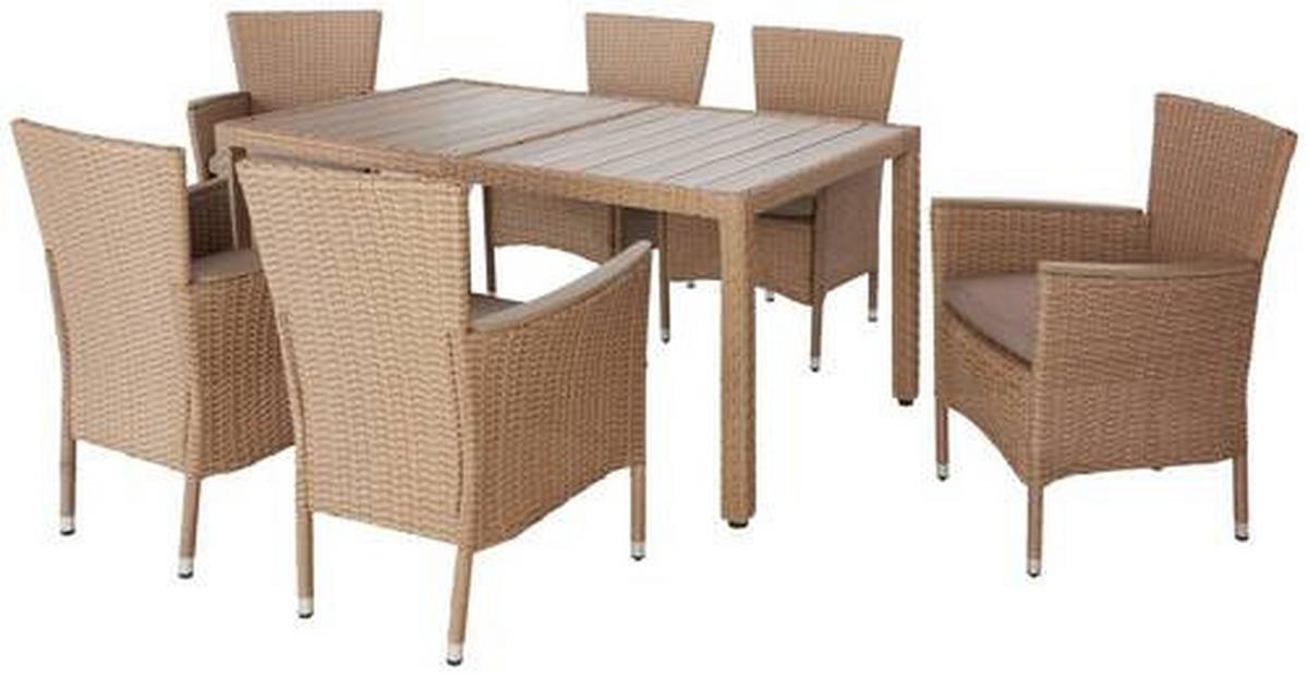Vrtna Garnitura Porto Rio, Svetlo Rjava, Siva, 7-Delno - svetlo rjava/siva, Moderno, kovina/umetna masa (60/150/88/75cm) - Modern Living