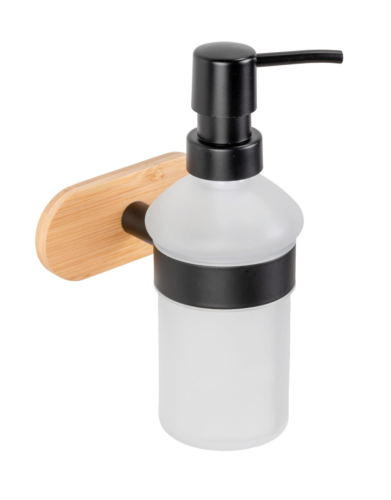 Seifenspender in Schwarz - Schwarz/Naturfarben, Modern, Holz/Metall (10/18/11cm) - Mömax