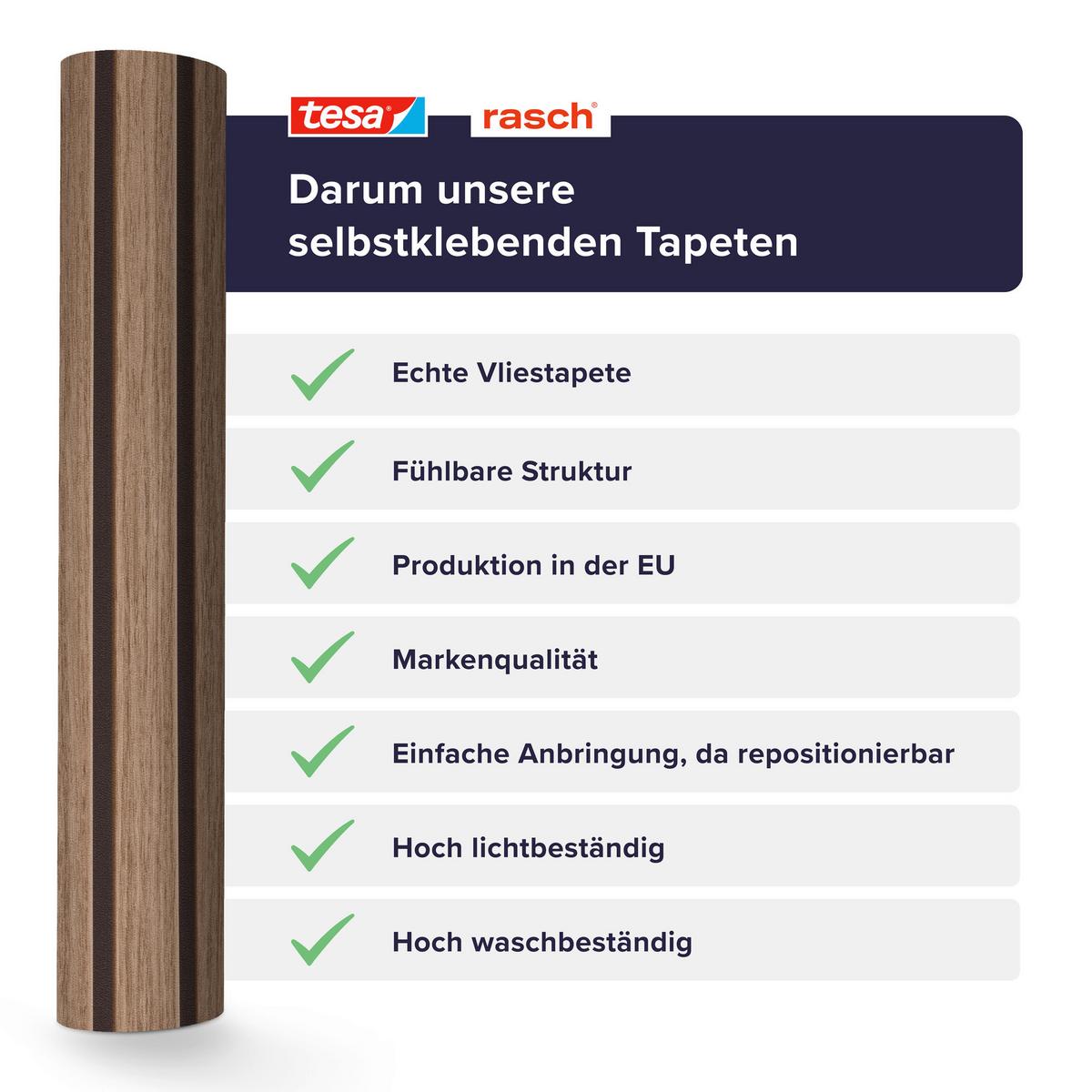 Tapete Echo Braun - Braun, Natur, Textil (600/53cm) - Tesa