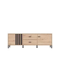 TV-Element Laval Schwarz/Eiche Artisan - Schwarz/Eiche Artisan, MODERN, Holzwerkstoff/Kunststoff (157/52/40cm) - P & B