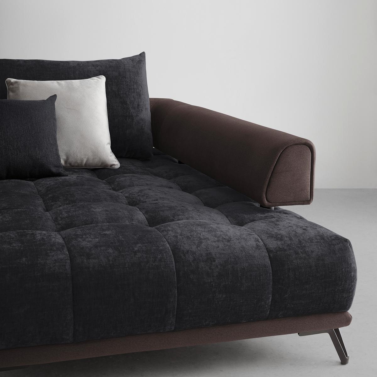 Ecksofa Morgan Anthrazit - Anthrazit/Schwarz, MODERN, Textil/Metall (262/67-87/184cm) - Mömax