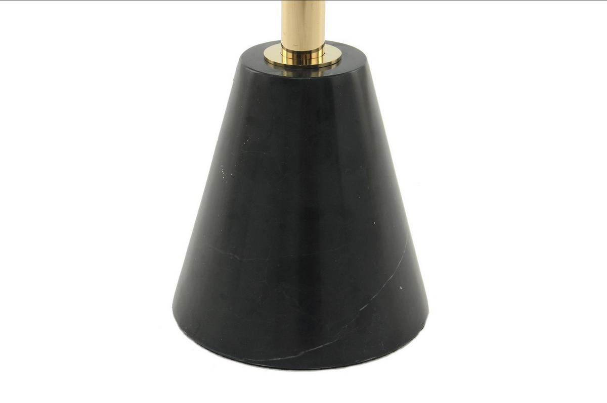 Beistelltisch Beistelltisch Oscar 100schwarz - Goldfarben/Schwarz, Design, Glas/Stein (46/54/46cm) - Kayoom