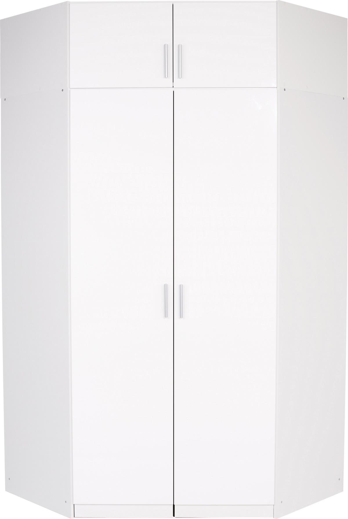 Nastavak Ormara Celle - bijela/bijela visoki sjaj, Moderno, drvni materijal/plastika (117/39/117cm) - Modern Living