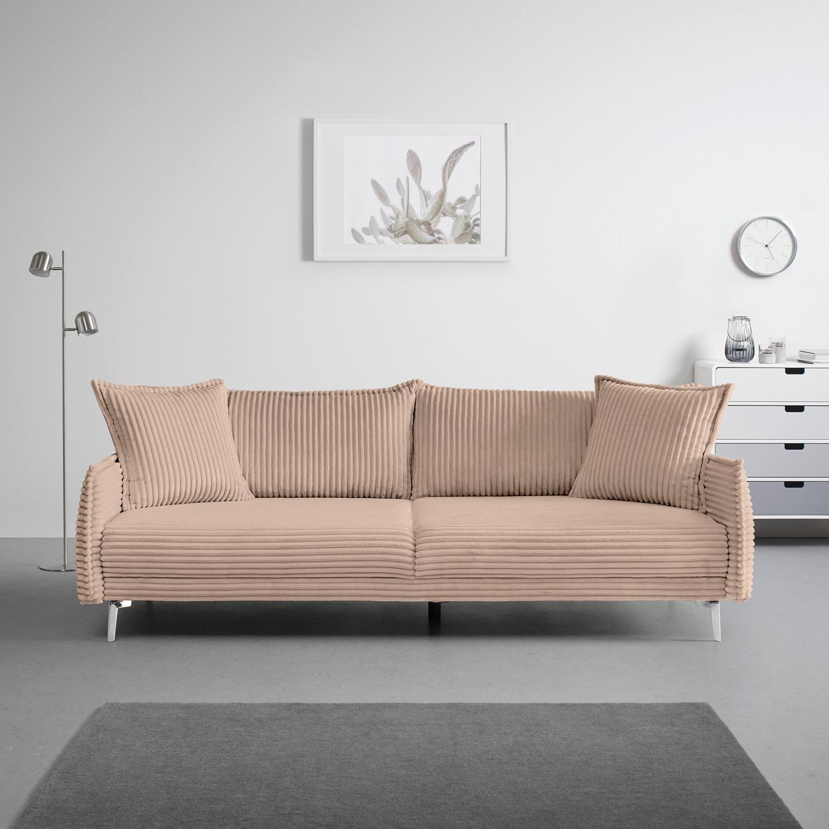 Mega Sofa Kiss - boje kroma/smeđa, Moderno, drvo/metal (241/90/117cm) - Mömax