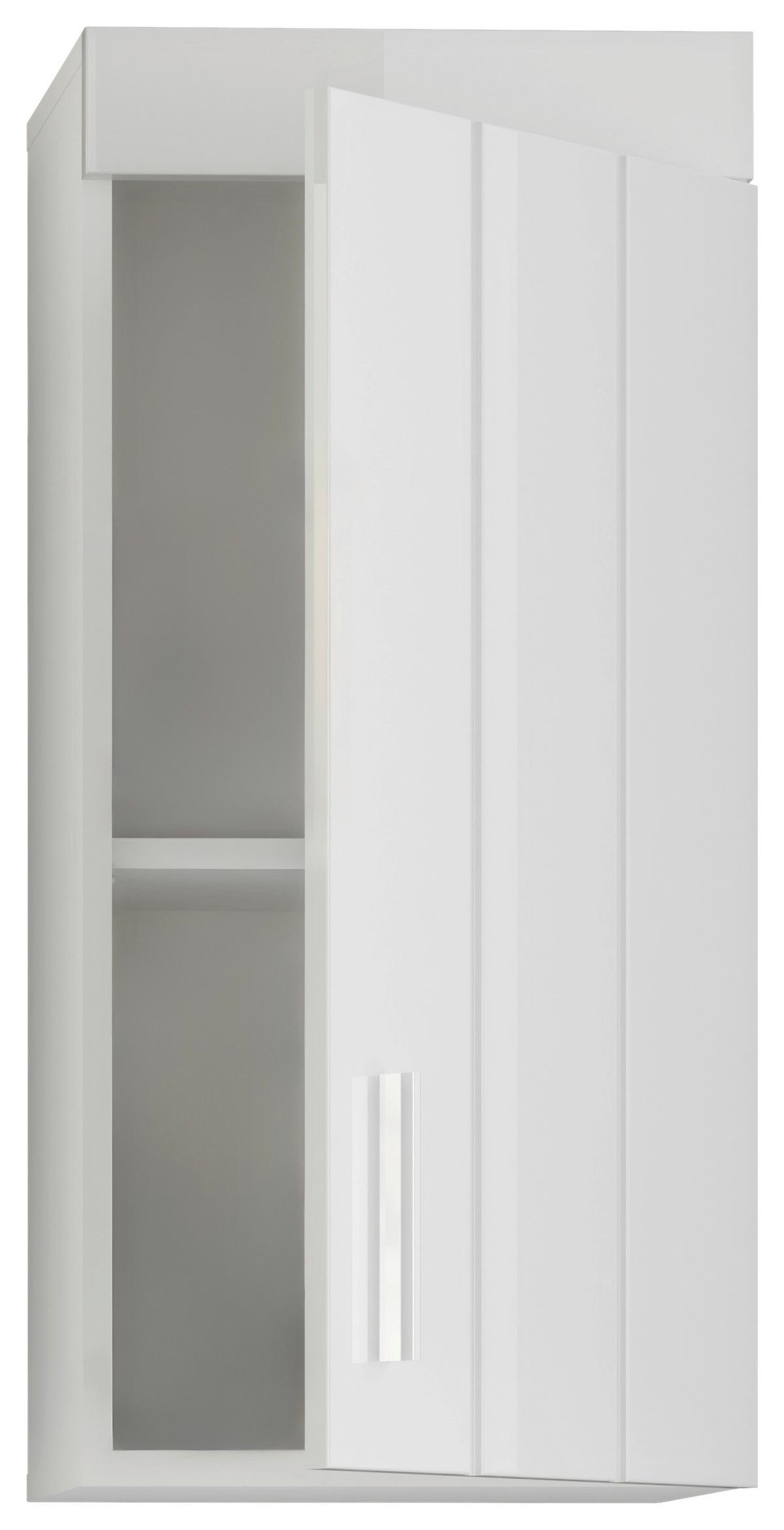 Hängeschrank Snow ca. 36x79 cm Weiß - Weiß Hochglanz, MODERN, Holzwerkstoff/Kunststoff (36/79/24cm) - MID.YOU