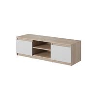 Lowboard Dingo mit LED Sonoma Eiche/Weiß - Schwarz/Weiß, Design, Holzwerkstoff/Kunststoff (120/35,5/38cm) - P & B