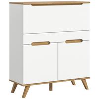 Birou secretar STOCKHOLM - alb/culoare lemn stejar, Design, material pe bază de lemn (100/118/40cm) - Modern Living