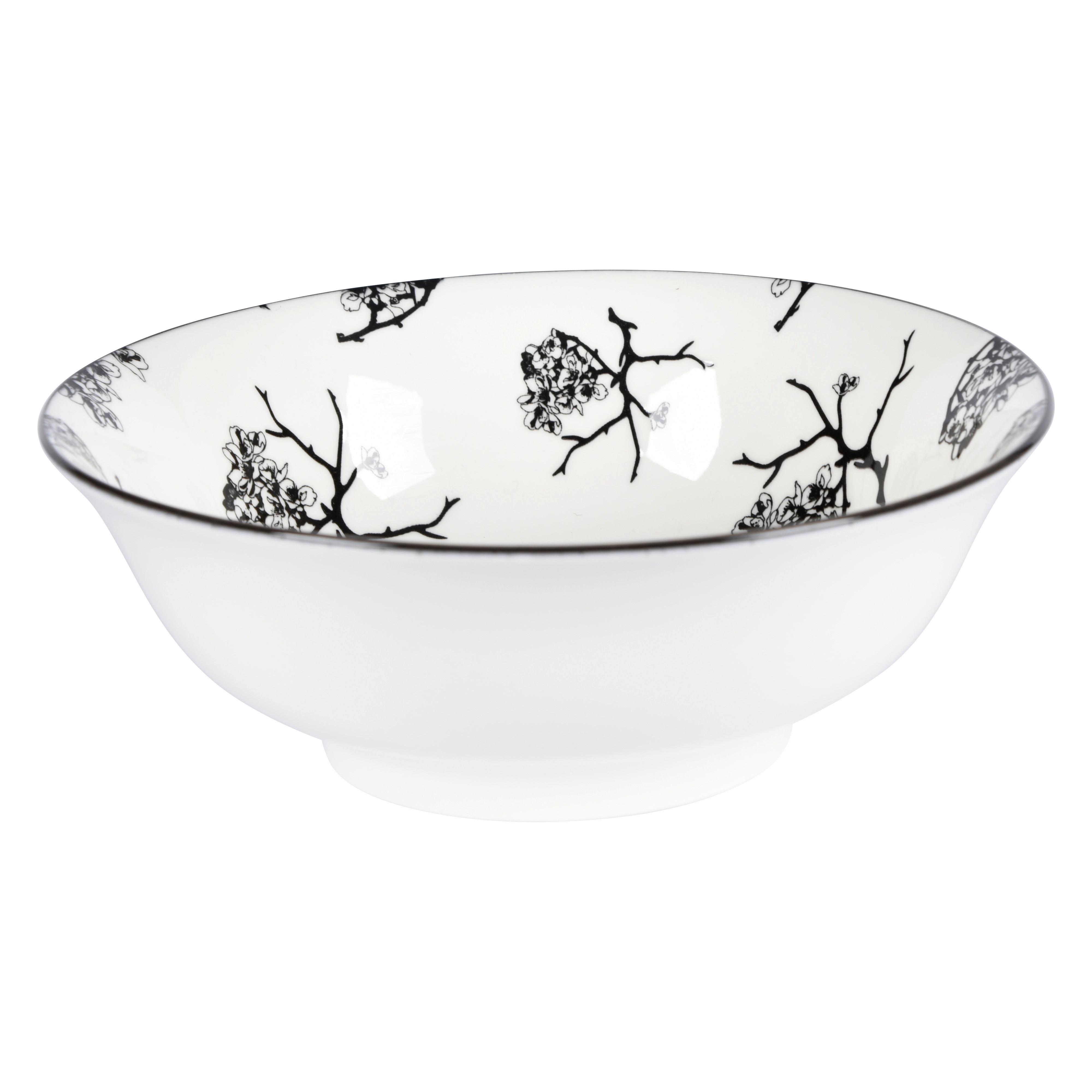 Suppenteller Shiva in Schwarz/Weiß Ø ca. 21cm - Weiss/Schwarz, Lifestyle, Keramik (21/7,8cm) - Mömax