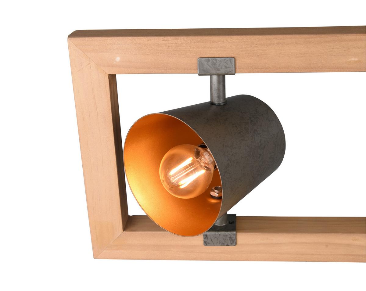Hängeleuchte Bell max. 25 Watt - Nickelfarben, Natur, Holz/Metall (100/150/21cm) - Trio Leuchten