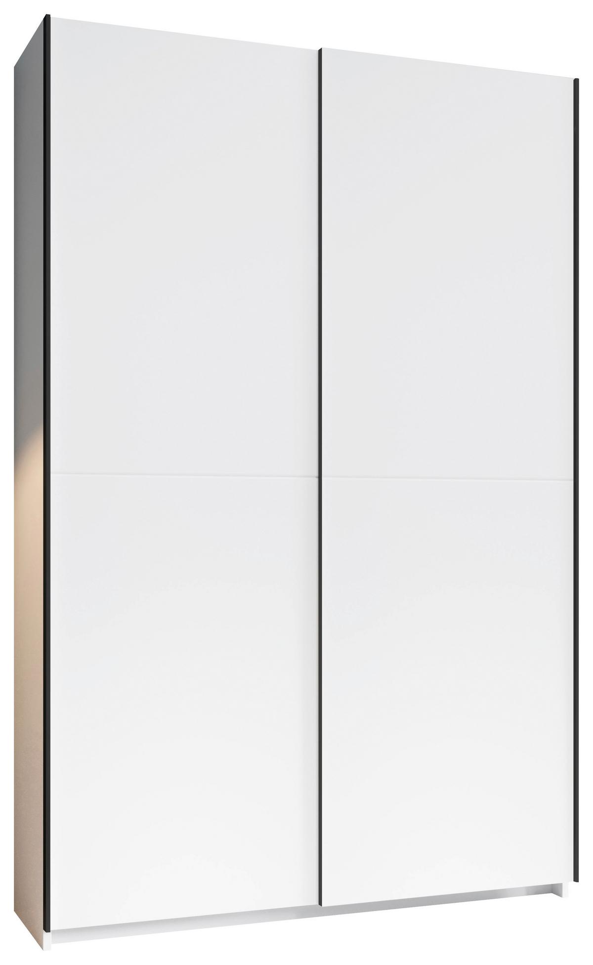 SZAFA PRZESUWNA/PODWIESZ.DRZWI FAST - czarny/biały, Konventionell, materiał drewnopochodny/metal (125/196/38cm) - Boxxx