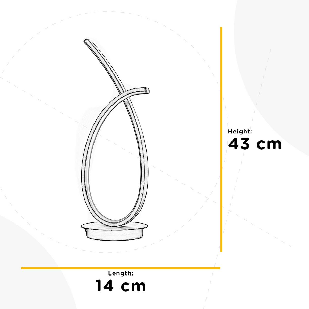 LED-Tischleuchte Sign Schwarz/Gold max. 12 Watt - Goldfarben/Schwarz, Design, Metall (14/14/43cm)