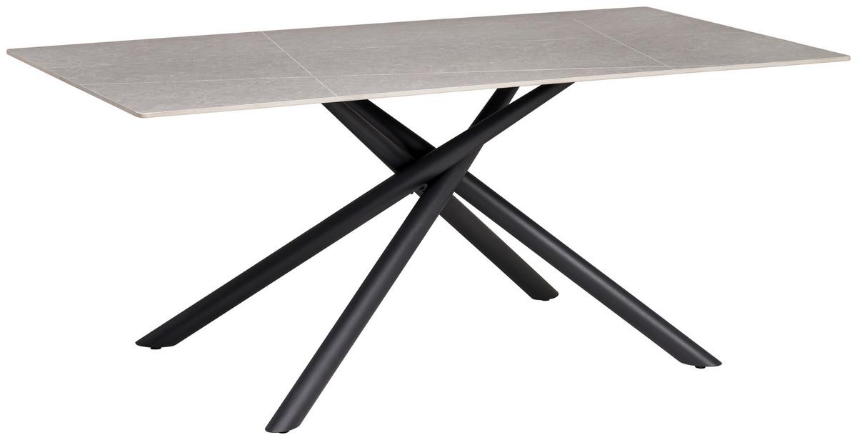 Jedilna Miza Lior, Siva, 180x90 - siva/črna, Konvencionalno, kovina/keramika (180/90/76cm) - MID.YOU