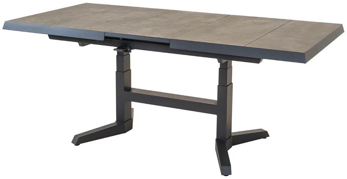 STÓŁ OGRODOWY MURCIA NEGRO EXCLUSIVE - antracytowy/kolor łupkowy, Modern, metal/ceramika (143-183/93/54-74cm) - Ambia Garden