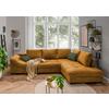 Wohnlandschaft Alvito Cognac Cord - Dunkelgrün/Cognac, Design, Holz/Textil (298/202cm) - MID.YOU