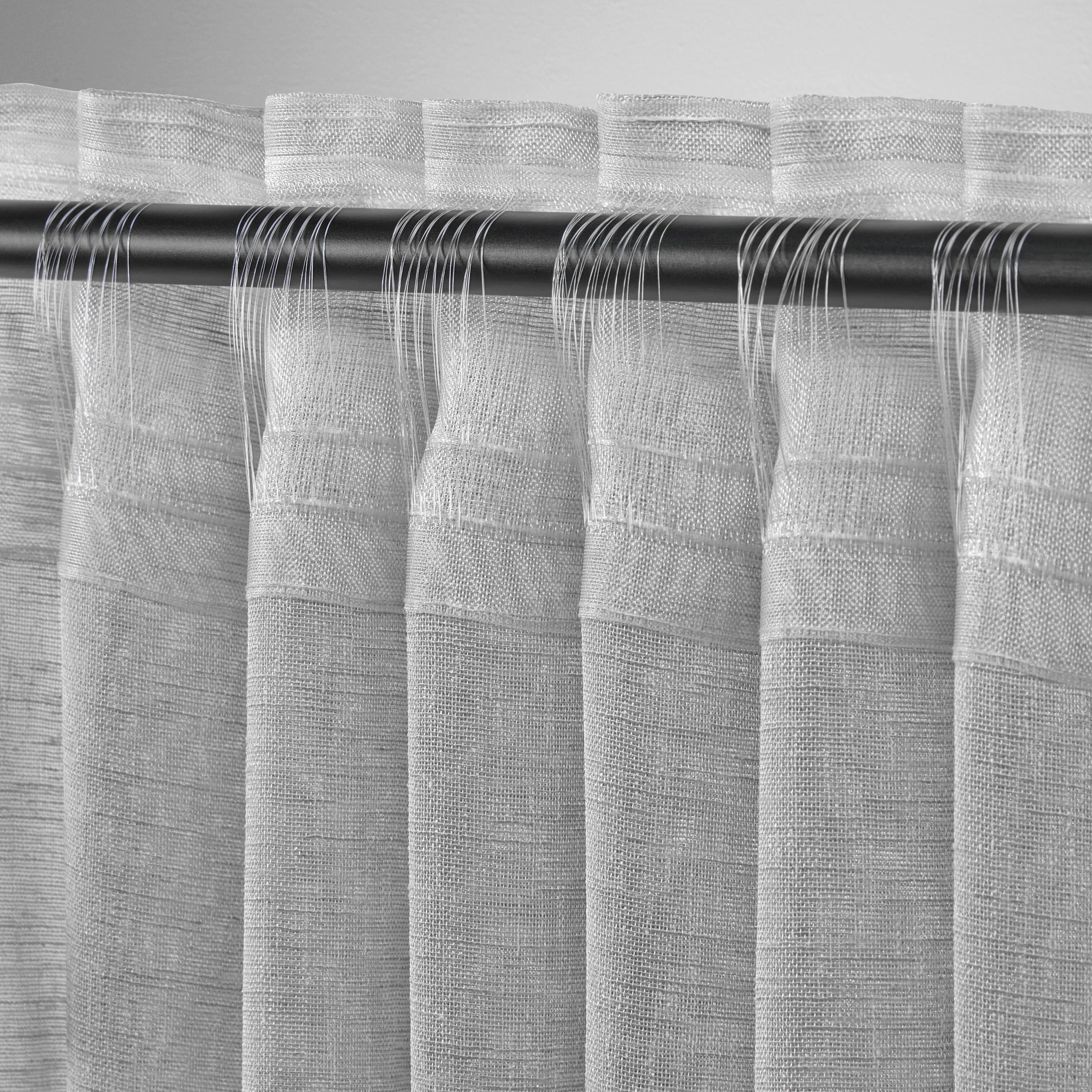 GARDINLÄNGD SIGRID -AKT- -EXT- - grå, Romantik / Lanthus, textil (140/245cm) - Premium Living