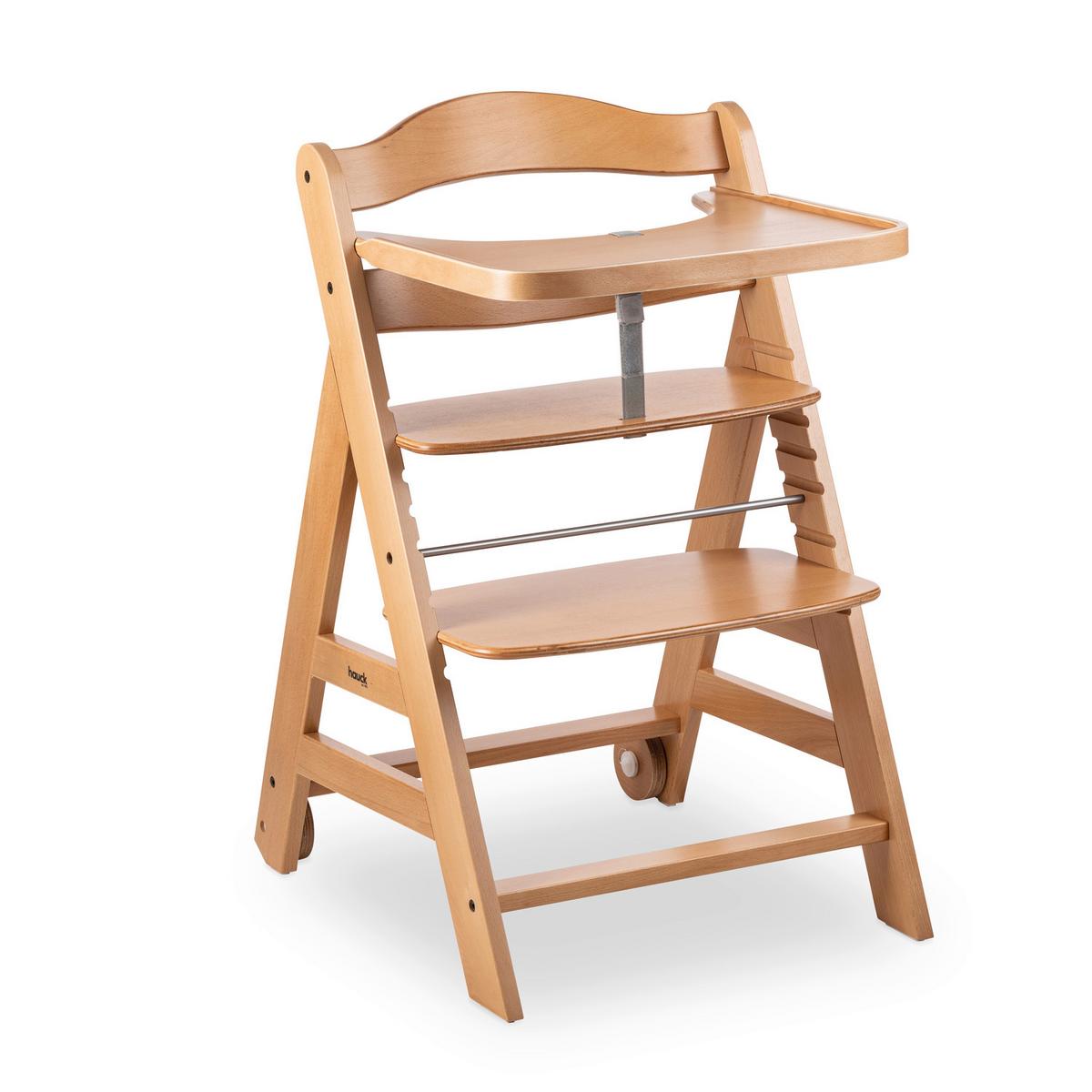 WYSOKIE KRZESŁO 66404 BETA+ - kolor bukowy, Basics, drewno (48/79/58cm) - Hauck