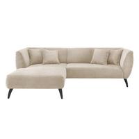 Wohnlandschaft Colori Beige Cord - Beige/Schwarz, MODERN, Holz/Textil (160/264cm) - MID.YOU