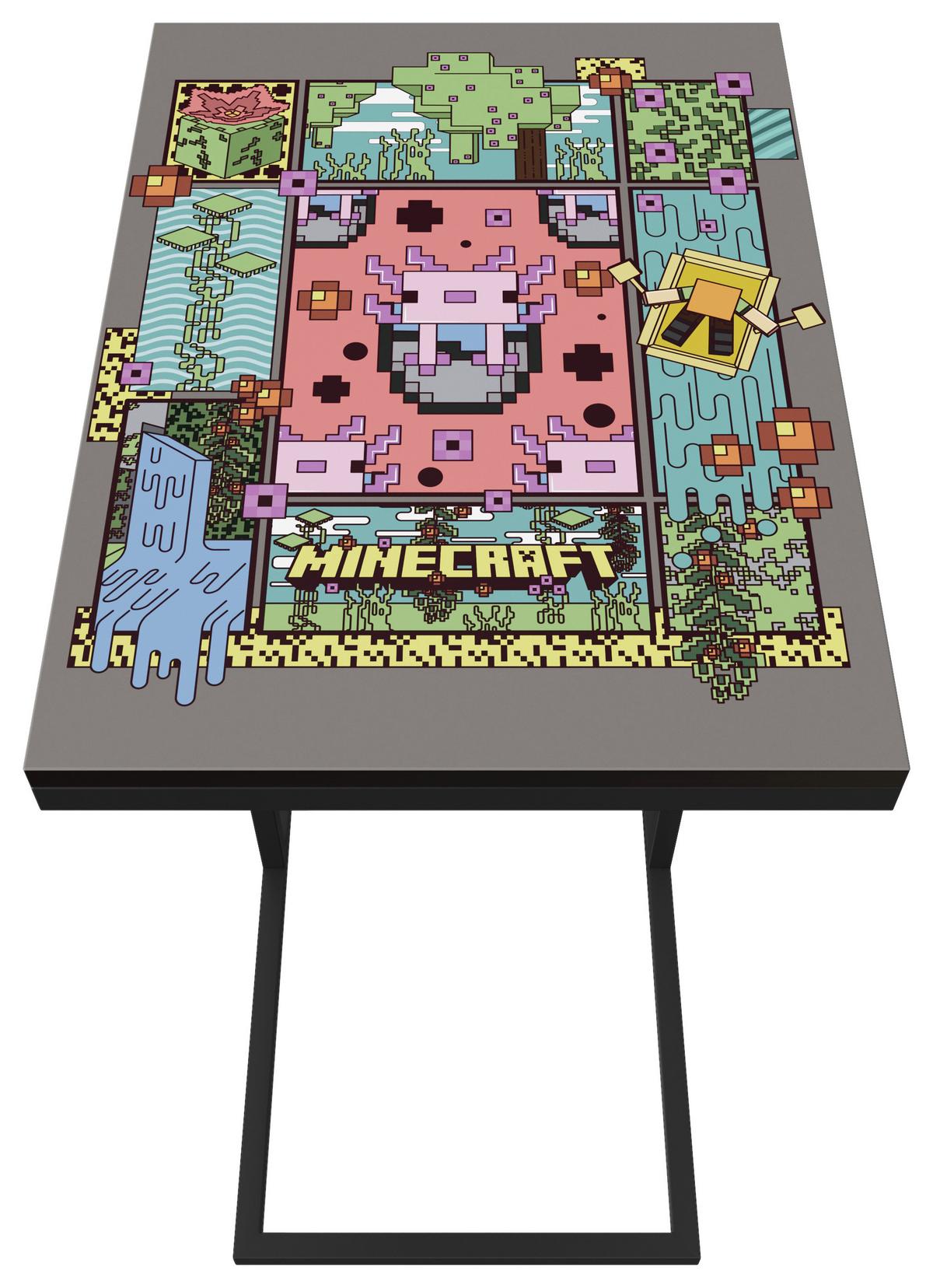Beistelltisch Minecraft ca. 40x29x60 cm Schwarz - Schwarz, MODERN, Holzwerkstoff/Metall (40/29/60cm) - Minecraft