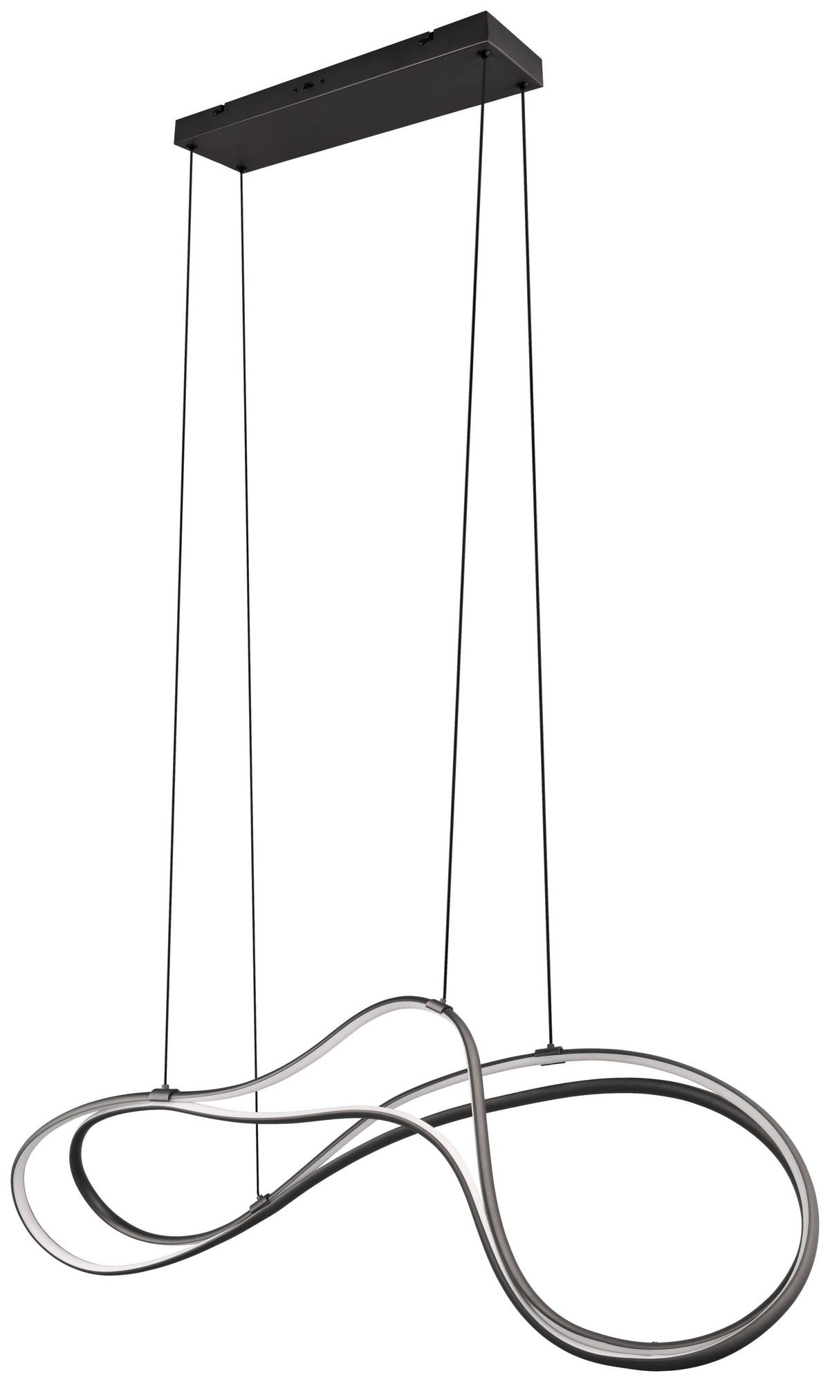 LED-Pendelleuchte Nala in Schwarz max. 57 Watt - Schwarz, Design, Metall (113/24/150cm) - Trio Leuchten