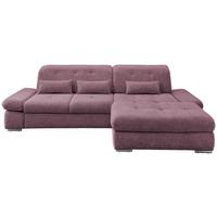 Wohnlandschaft Dalida Brombeere Chenille - Chromfarben/Brombeere, Design, Textil/Metall (300/196cm) - Livetastic