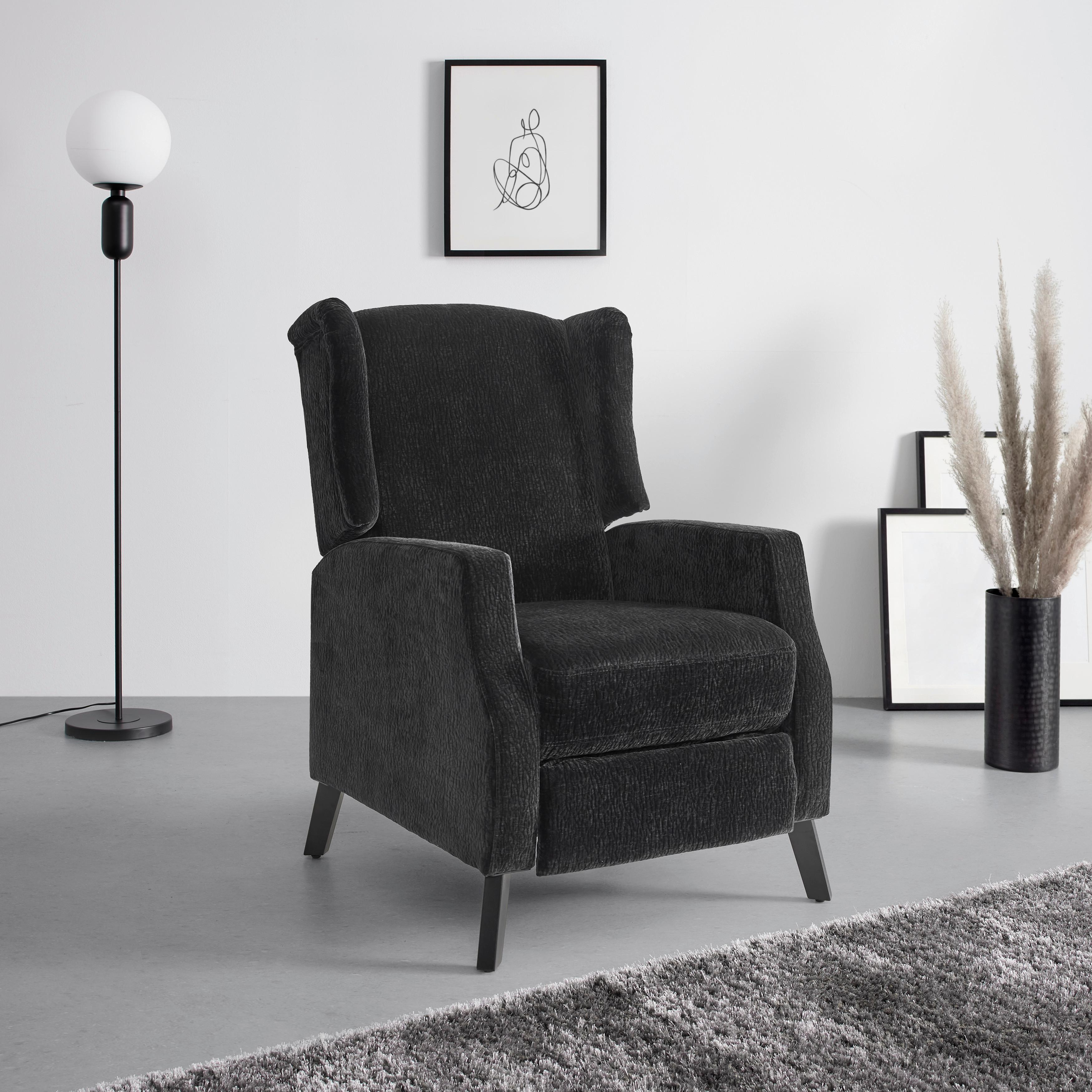 Scaun de relaxare COSY -TREND- - negru, Modern, lemn/metal (68/104/87cm) - Mömax
