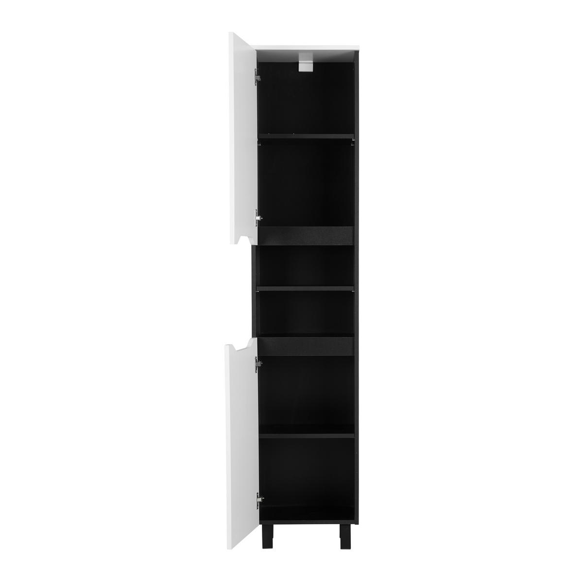 Hochschrank Wave II in Schwarz/Weiß - Weiss/Schwarz, Modern, Holzwerkstoff (40/190/30cm) - Mömax