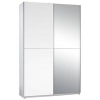 Ormar S Kliznim Vratima Slim - bijela/srebrne boje, Basics, staklo (125/195,5/38cm) - Modern Living