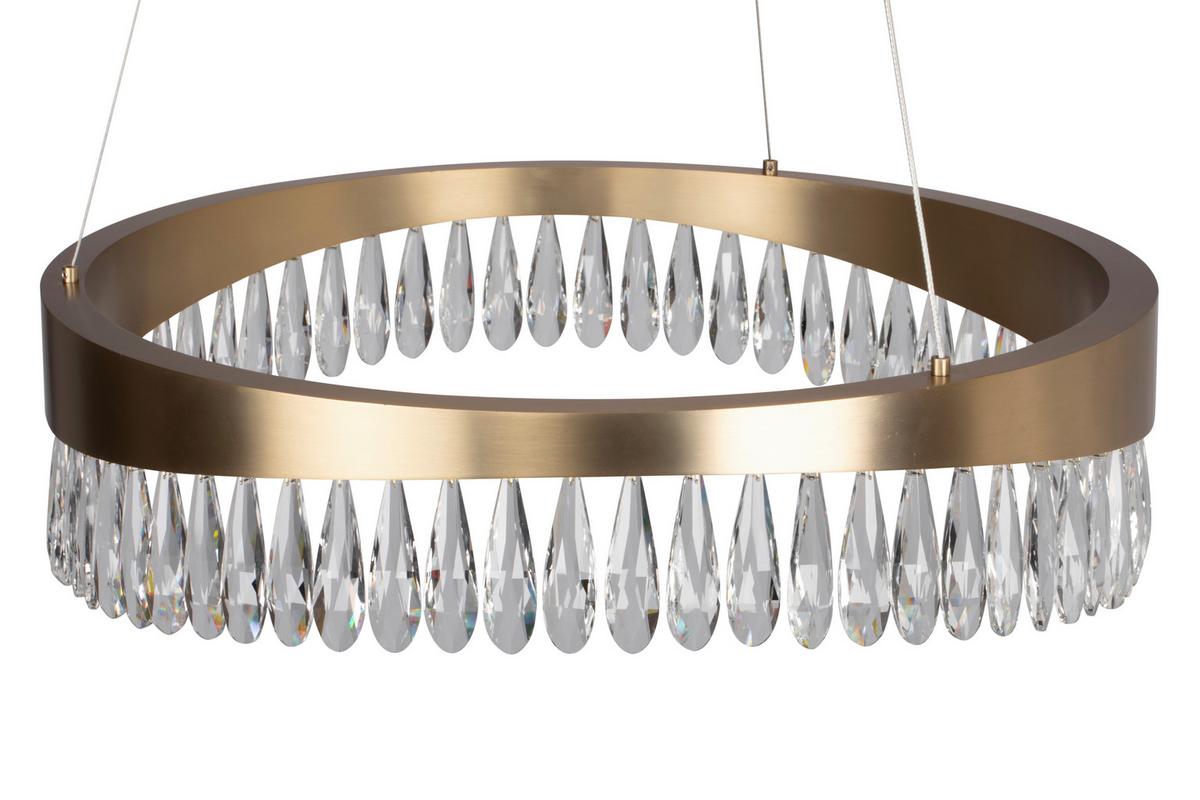 LAMPA WISZĄCA LED FERRARA - kolor złoty, Design, metal (60/150cm) - Glandor