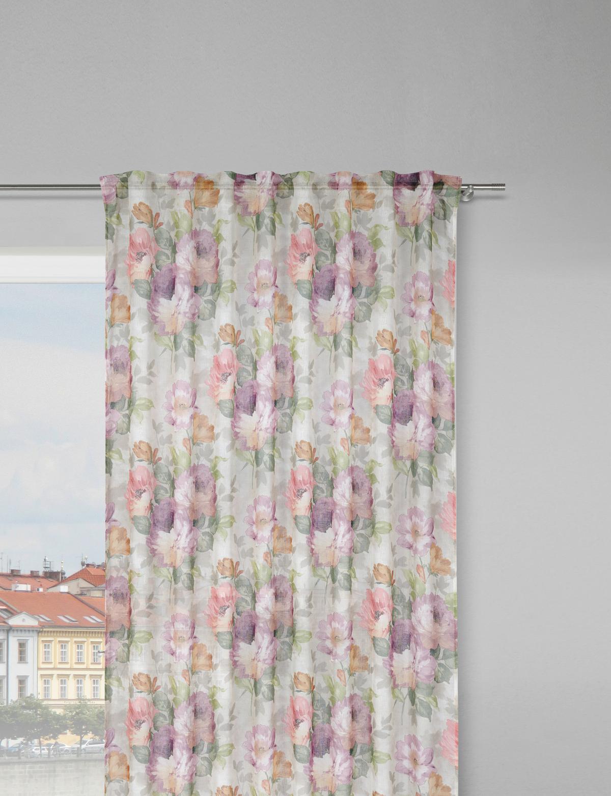 Fertigvorhang Steffi in Multicolor ca. 135x255cm - Multicolor, Romantik / Landhaus, Textil (135/255cm) - Mömax