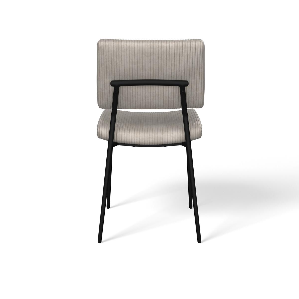 Stol Elia, Bež, Rebrasti Žamet - črna/bež, Moderno, kovina/tekstil (56/85/47cm) - Bessagi Home
