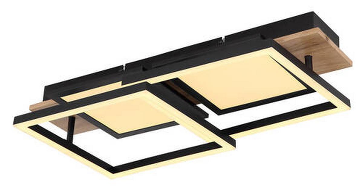 LED-Deckenleuchte Bossy max. 36 Watt - Dunkelbraun/Opal, Design, Holzwerkstoff/Kunststoff (100/27/11cm) - Globo