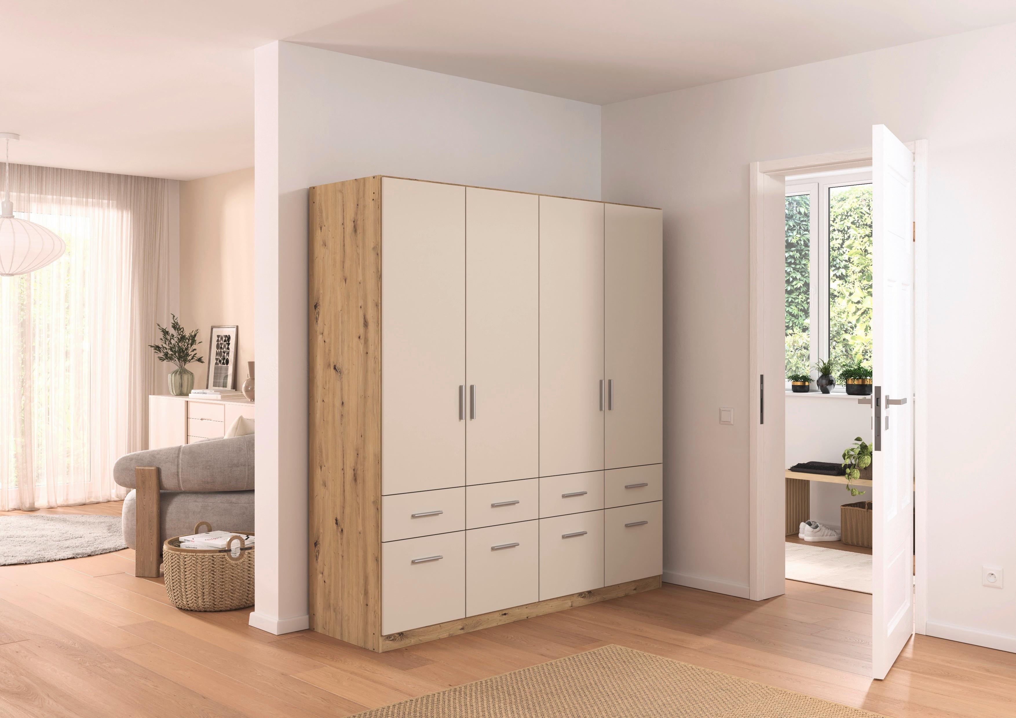 Omara Za Oblačila Celle Matt, Barva Šampanjca, Hrast - barve šampanjca/barve aluminija, Trend, umetna masa/leseni material (181/197/54cm)