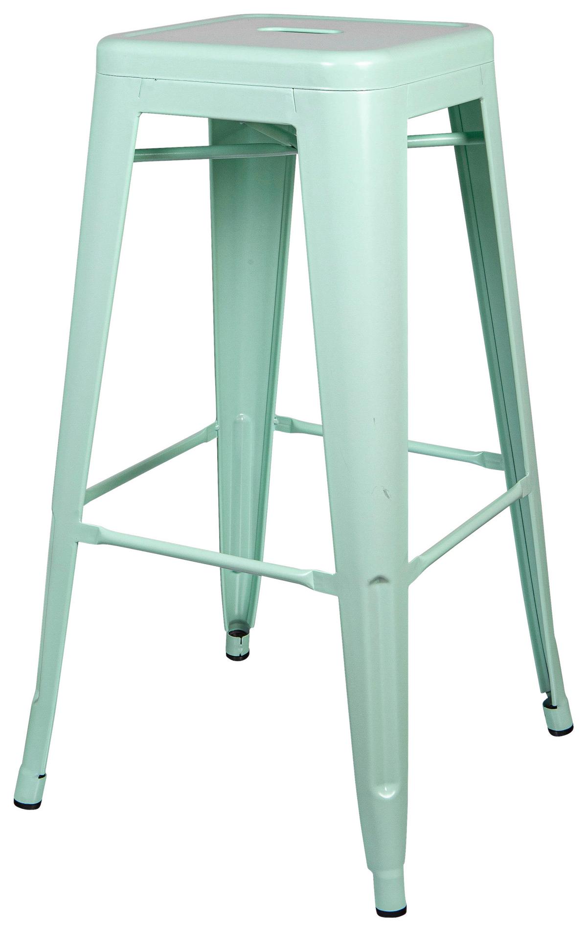 Barski Stol Vantaggio High Brush, Pastelno Zelena, Mat - črna/pastelno zelena, Basics, kovina (44/77/44cm) - MID.YOU