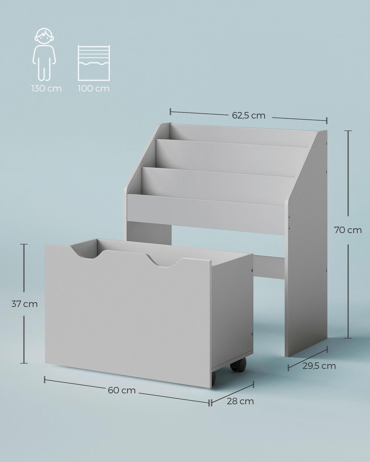 Kinderregal in Grau ca. 62,5x70x29,5 cm - Grau, MODERN, Holzwerkstoff (62,5/70/29,5cm) - MID.YOU
