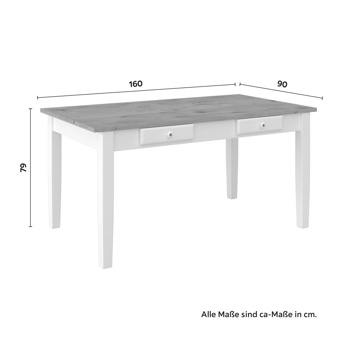 ESSTISCH CAMDEN - Weiss/Kieferfarben, Modern, Holz/Holzwerkstoff (160/79/90cm) - Bessagi Home
