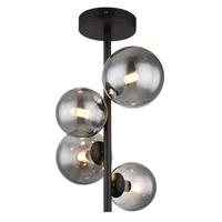 Stropna Led-svetilka Riha - črna, Design, kovina/steklo (27/23/40cm) - Globo