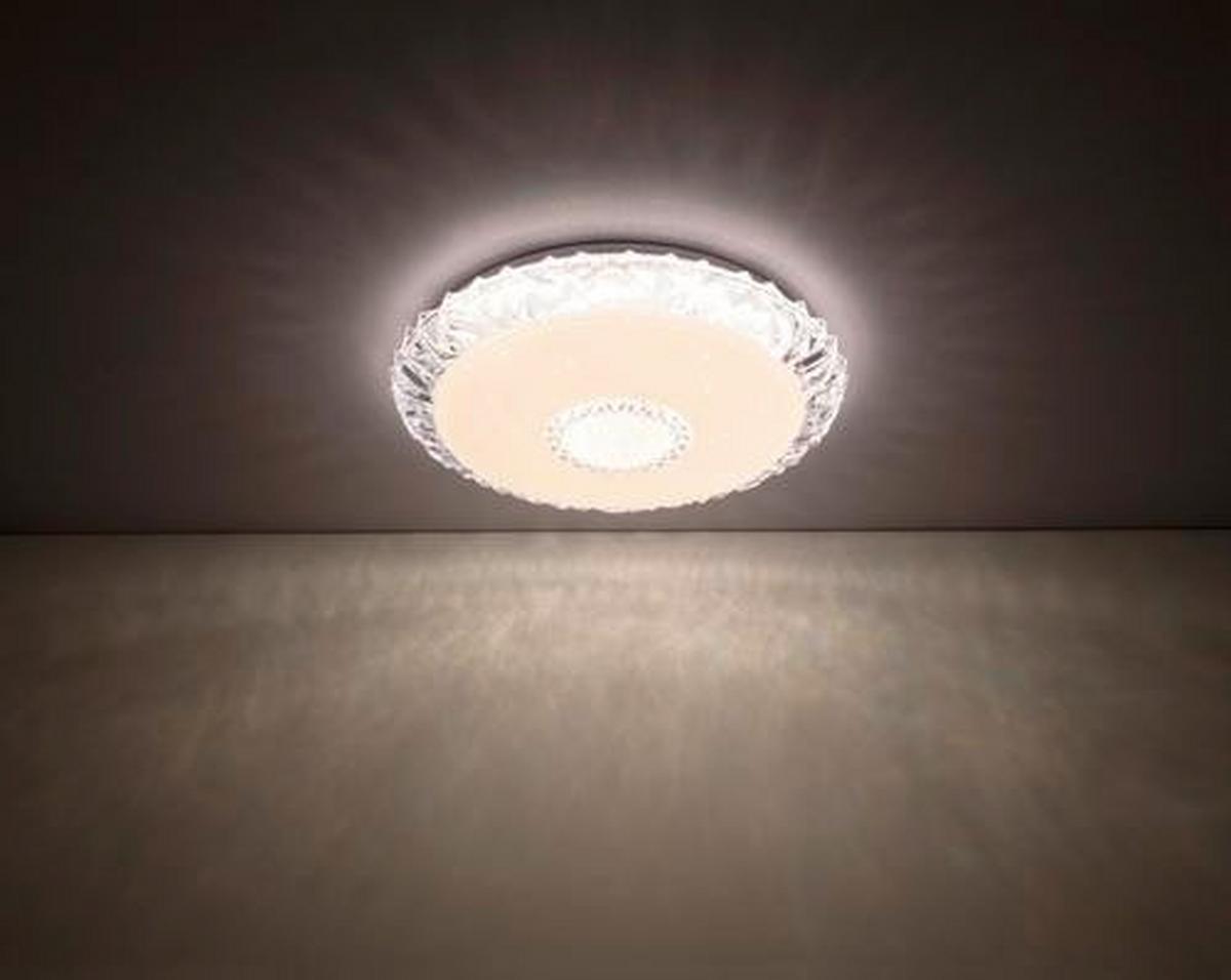 LED-DECKENLEUCHTE EDDIE D: 50 CM - Weiss/Opal, Basics, Kunststoff/Metall (50/10cm) - Globo