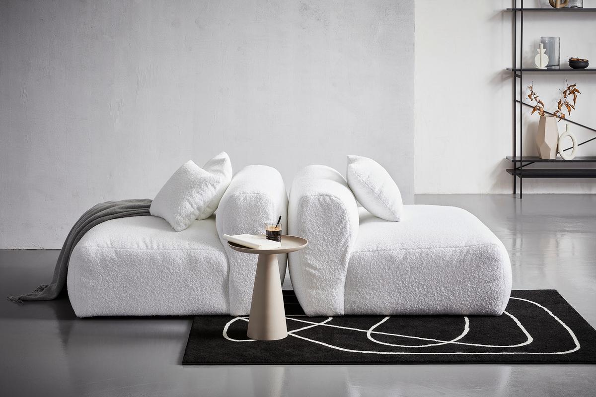 Modul Sofaelement Bloom Weiß - Weiß, Trend, Textil (85/70/122cm) - Livetastic